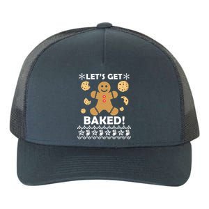 Let's Get Baked Gingerbread Cookie Ugly Christmas Yupoong Adult 5-Panel Trucker Hat