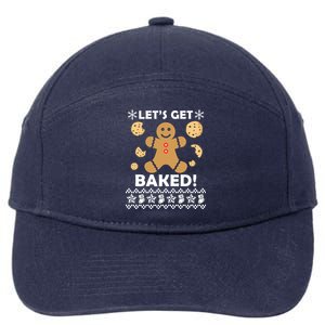 Let's Get Baked Gingerbread Cookie Ugly Christmas 7-Panel Snapback Hat