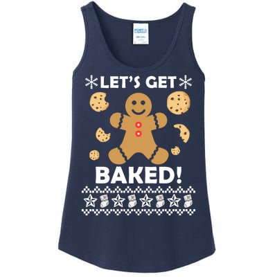 Let's Get Baked Gingerbread Cookie Ugly Christmas Ladies Essential Tank