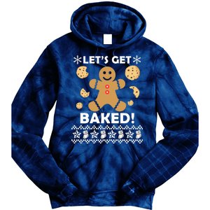 Let's Get Baked Gingerbread Cookie Ugly Christmas Tie Dye Hoodie