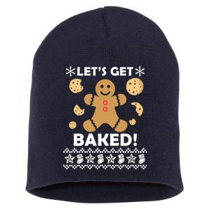 Let's Get Baked Gingerbread Cookie Ugly Christmas Short Acrylic Beanie