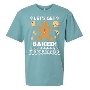 Let's Get Baked Gingerbread Cookie Ugly Christmas Sueded Cloud Jersey T-Shirt