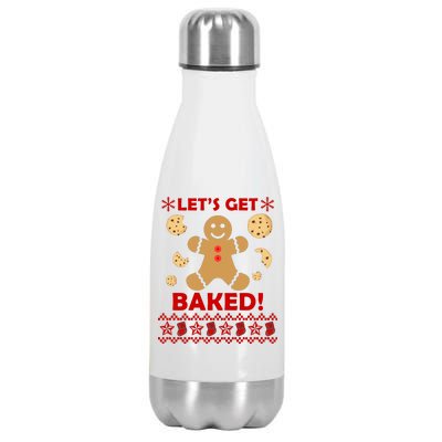 Let's Get Baked Gingerbread Cookie Ugly Christmas Stainless Steel Insulated Water Bottle