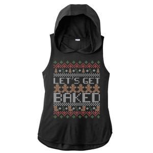 Lets Get Baked Ugly Christmas Sweater Ladies PosiCharge Tri-Blend Wicking Draft Hoodie Tank