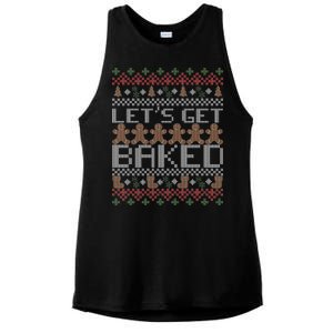 Lets Get Baked Ugly Christmas Sweater Ladies PosiCharge Tri-Blend Wicking Tank