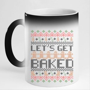 Lets Get Baked Ugly Christmas Sweater 11oz Black Color Changing Mug