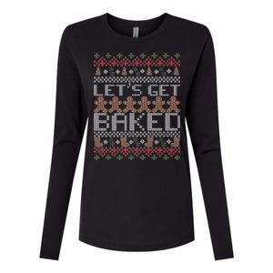 Lets Get Baked Ugly Christmas Sweater Womens Cotton Relaxed Long Sleeve T-Shirt