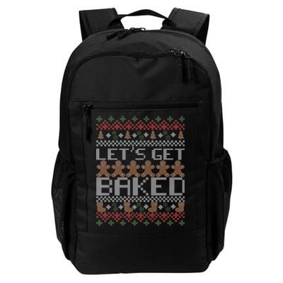 Lets Get Baked Ugly Christmas Sweater Daily Commute Backpack