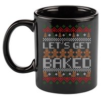 Lets Get Baked Ugly Christmas Sweater 11oz C Handle Ceramic Mug