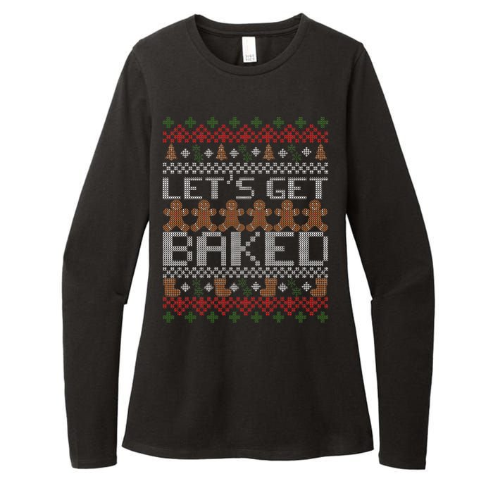 Lets Get Baked Ugly Christmas Sweater Womens CVC Long Sleeve Shirt