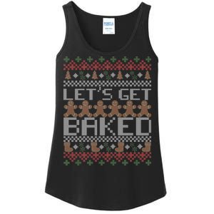 Lets Get Baked Ugly Christmas Sweater Ladies Essential Tank