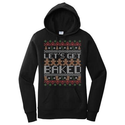 Lets Get Baked Ugly Christmas Sweater Women's Pullover Hoodie