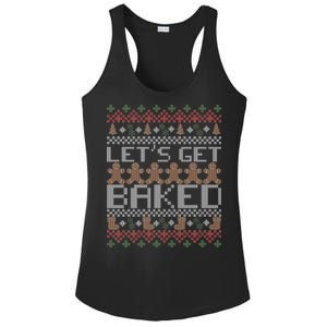 Lets Get Baked Ugly Christmas Sweater Ladies PosiCharge Competitor Racerback Tank