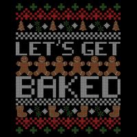 Lets Get Baked Ugly Christmas Sweater Cooling Performance Long Sleeve Crew