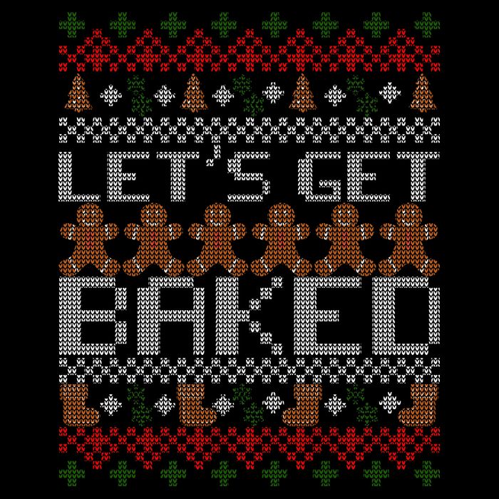 Lets Get Baked Ugly Christmas Sweater Cooling Performance Long Sleeve Crew