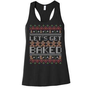 Lets Get Baked Ugly Christmas Sweater Women's Racerback Tank