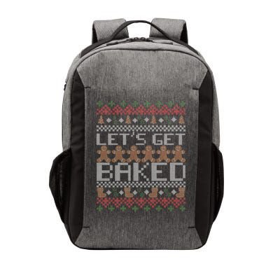 Lets Get Baked Ugly Christmas Sweater Vector Backpack