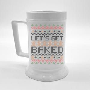 Lets Get Baked Ugly Christmas Sweater Beer Stein