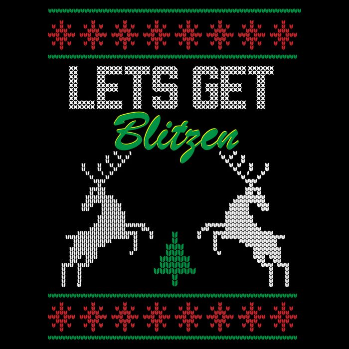 Lets Get Blitzen Stripe Pom Pom Beanie
