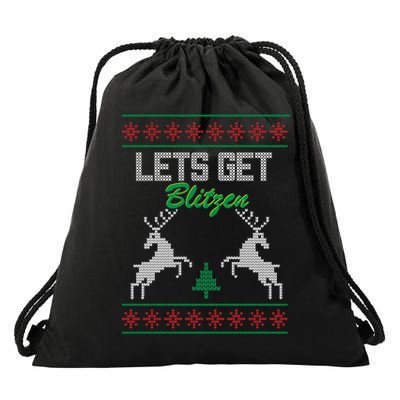 Lets Get Blitzen Drawstring Bag