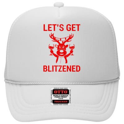 Let's Get Blitzened High Crown Mesh Back Trucker Hat