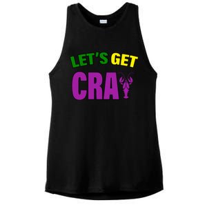 Lets Get Cray Mardi Gras Party Ladies PosiCharge Tri-Blend Wicking Tank