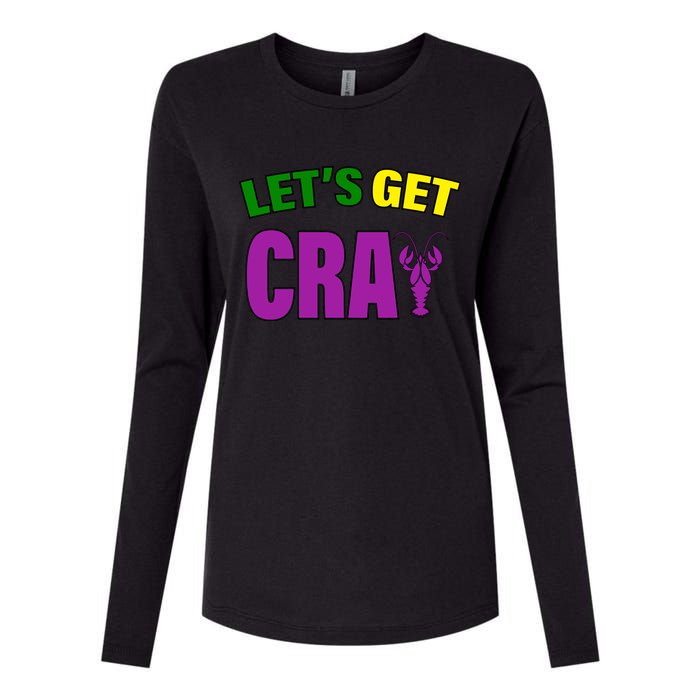 Lets Get Cray Mardi Gras Party Womens Cotton Relaxed Long Sleeve T-Shirt