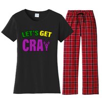 Lets Get Cray Mardi Gras Party Women's Flannel Pajama Set