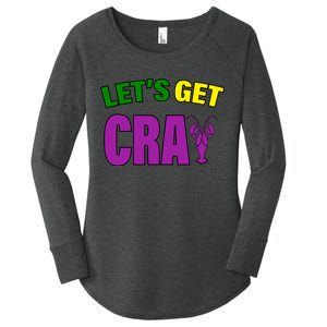 Lets Get Cray Mardi Gras Party Women's Perfect Tri Tunic Long Sleeve Shirt