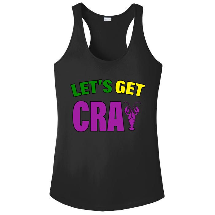 Lets Get Cray Mardi Gras Party Ladies PosiCharge Competitor Racerback Tank