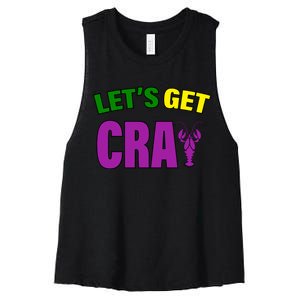 Lets Get Cray Mardi Gras Party Women's Racerback Cropped Tank