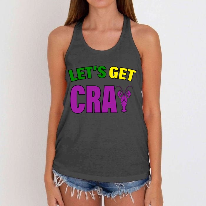 Lets Get Cray Mardi Gras Party Women's Knotted Racerback Tank