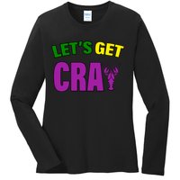 Lets Get Cray Mardi Gras Party Ladies Long Sleeve Shirt