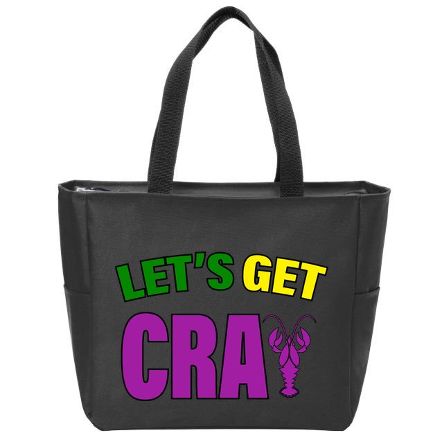 Lets Get Cray Mardi Gras Party Zip Tote Bag