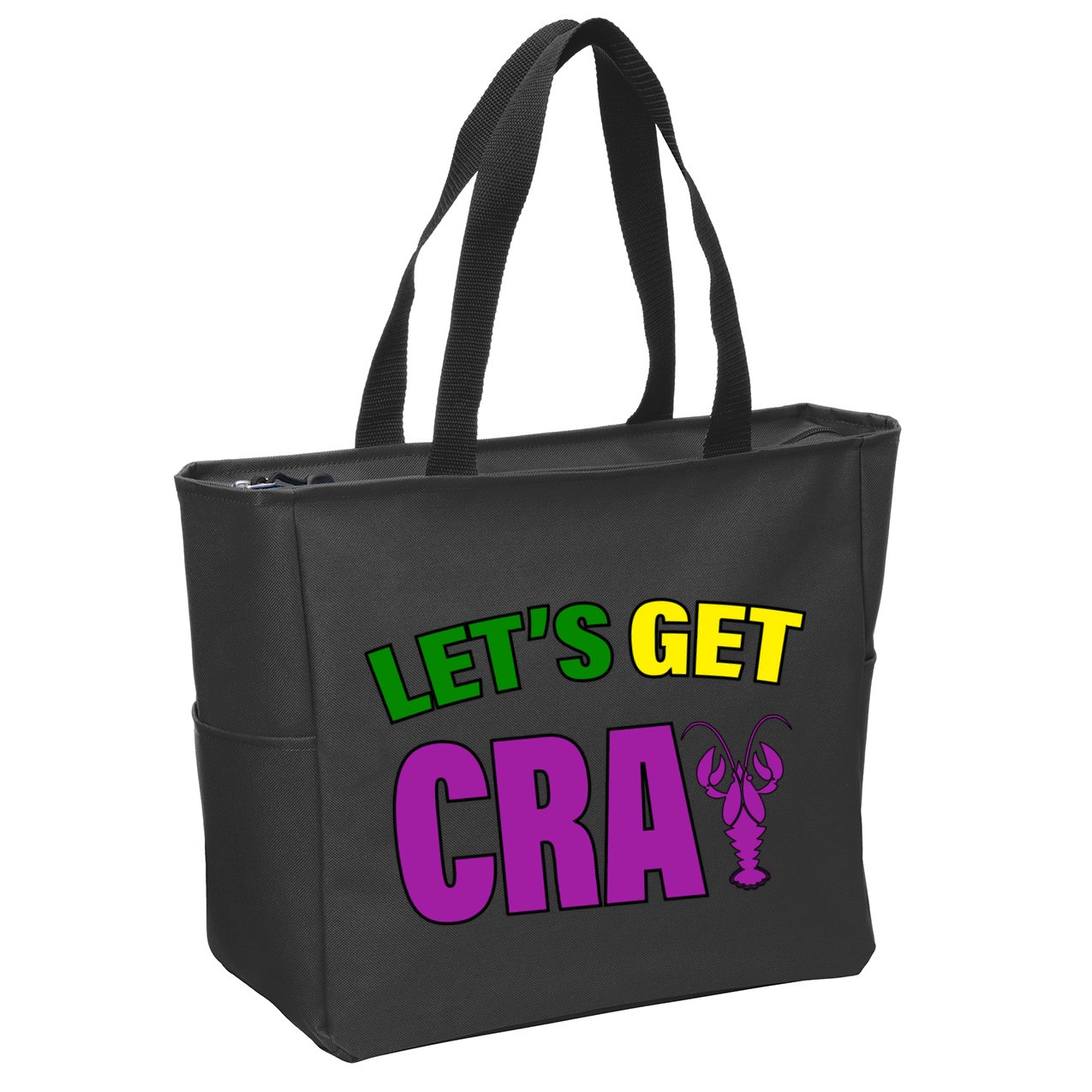 Lets Get Cray Mardi Gras Party Zip Tote Bag