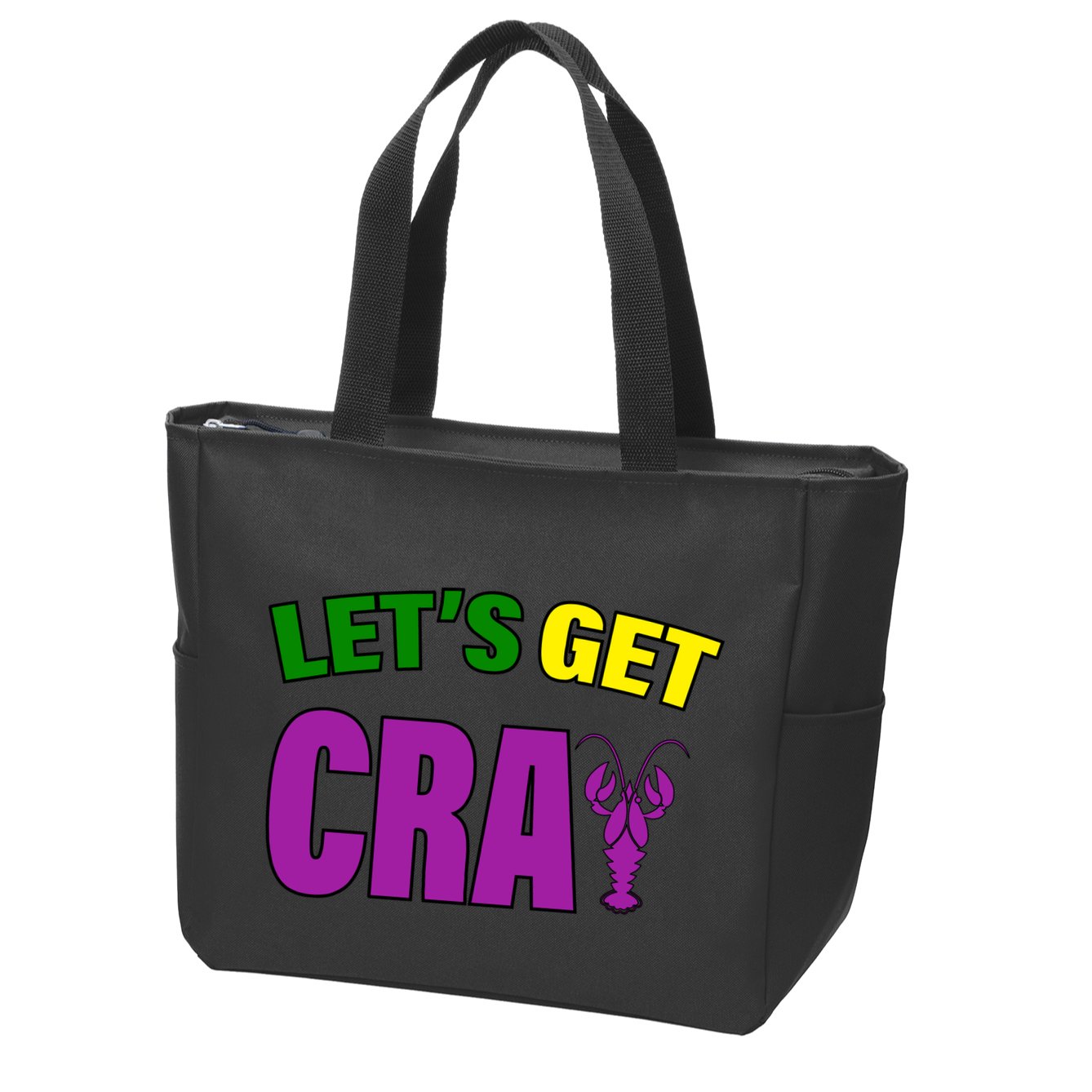 Lets Get Cray Mardi Gras Party Zip Tote Bag