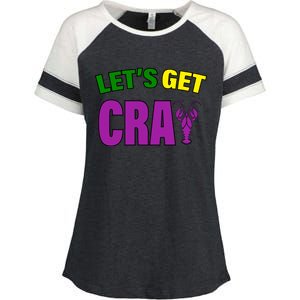 Lets Get Cray Mardi Gras Party Enza Ladies Jersey Colorblock Tee