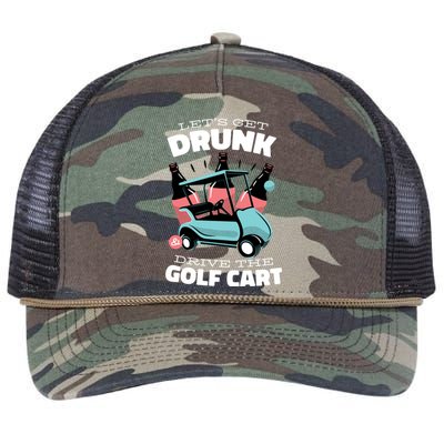 Let's Get Drunk Golf Cart Retro Rope Trucker Hat Cap