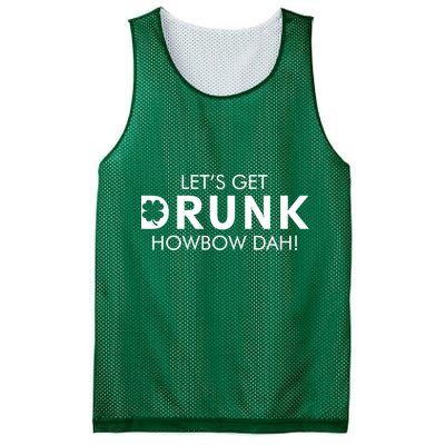 Let's Get Drunk Howbow Dah! St. Patrick's Day Clover Mesh Reversible Basketball Jersey Tank