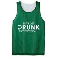 Let's Get Drunk Howbow Dah! St. Patrick's Day Clover Mesh Reversible Basketball Jersey Tank