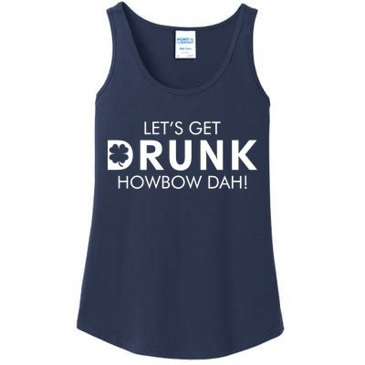 Let's Get Drunk Howbow Dah! St. Patrick's Day Clover Ladies Essential Tank