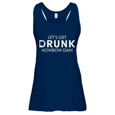 Let's Get Drunk Howbow Dah! St. Patrick's Day Clover Ladies Essential Flowy Tank