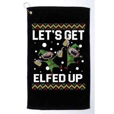Let's Get Elfed Up Ugly Christmas Golf Towel