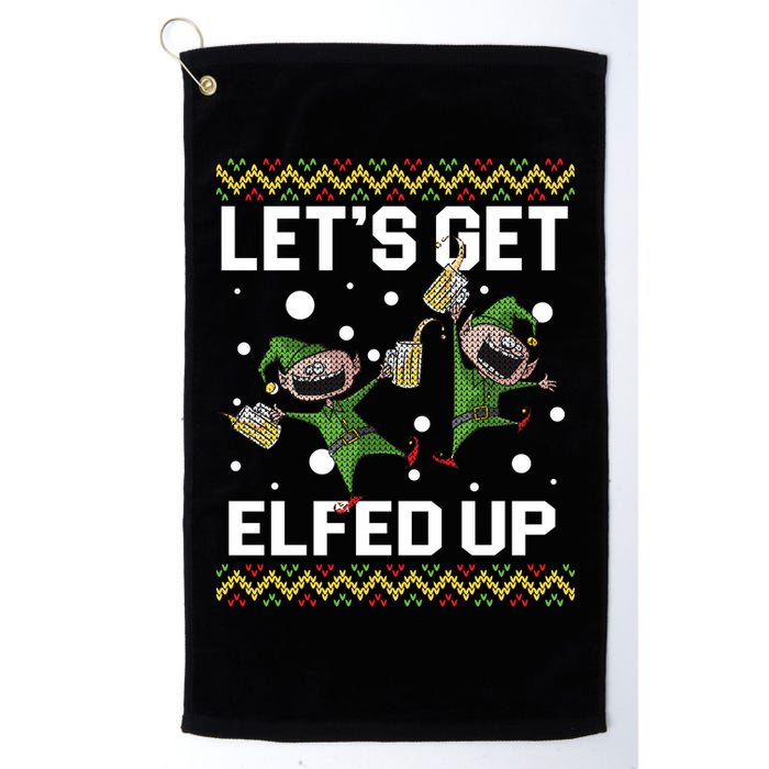 Let's Get Elfed Up Ugly Christmas Golf Towel