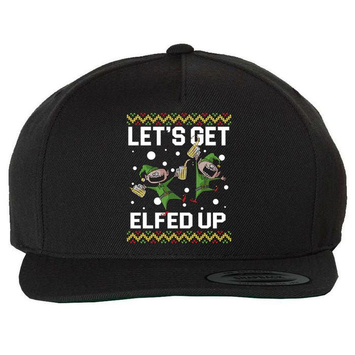 Let's Get Elfed Up Ugly Christmas Wool Snapback Cap