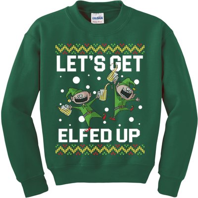 Let's Get Elfed Up Ugly Christmas Kids Sweatshirt