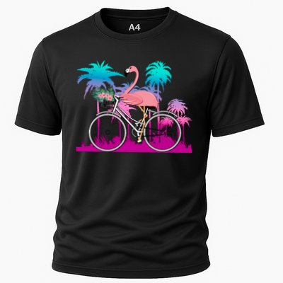 Let's Get Flocked Up Flamingo Riding A Bike Performance Shirt