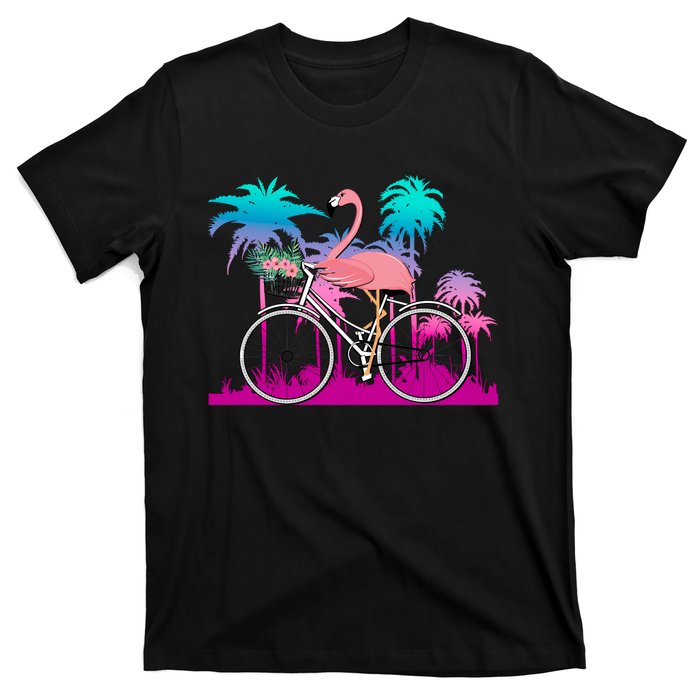 Let's Get Flocked Up Flamingo Riding A Bike T-Shirt