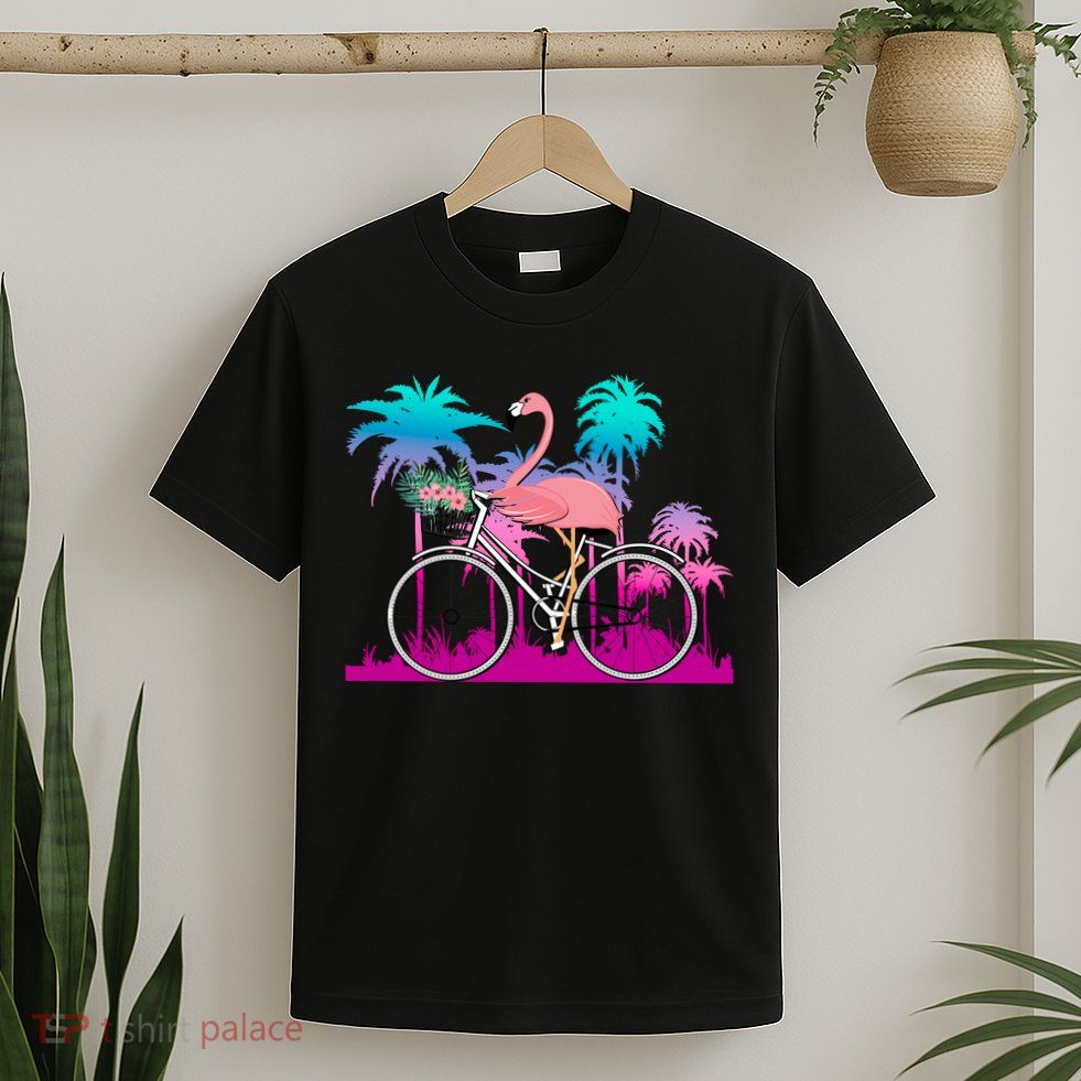Let's Get Flocked Up Flamingo Riding A Bike T-Shirt