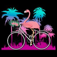 Let's Get Flocked Up Flamingo Riding A Bike Button
